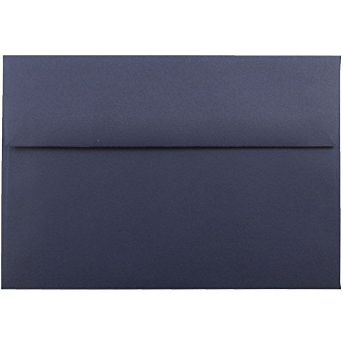 JAM Paper? A7 (5 1/4 x 7 1/4) Dark Base Paper Invitation Envelopes - Navy Blue -
