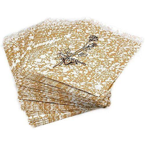 100 Gold Paper Gift Bags Shopping Sales Tote Bags 4 x 6&#034;