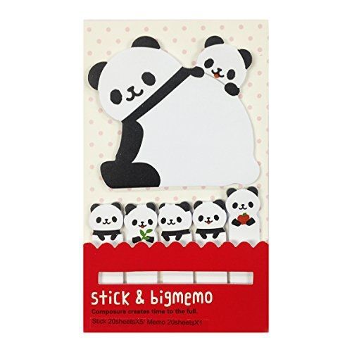 Wrapables Bookmark and Memo Sticky Notes, Panda and Cubs