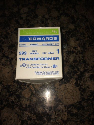 Edwards 599 Primary 120V Secondary 24V/40VA Transformer