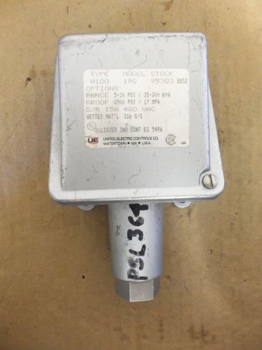 United electric type h100 model 190 pressure switch 5-30 psi 2500 psi for sale