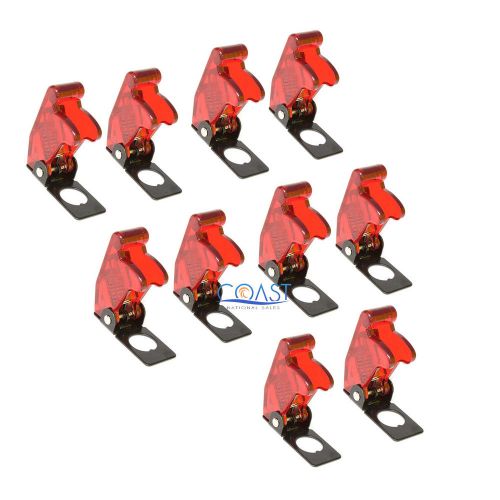 10X Car Marine Industrial Spring-Loaded Toggle Switch Safety Cover - Clear Red