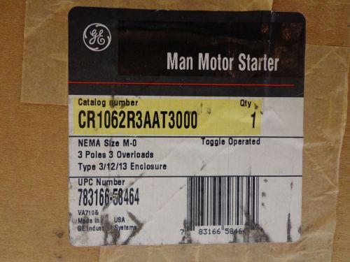 GE Man Motor Starter CR1062R3AAT3000 NEW IN BOX