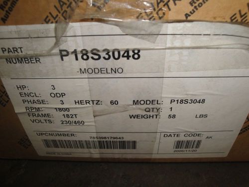 Reliance Electric Motor 3.0HP Model # P18S3048 182T Frame 1745 RPM