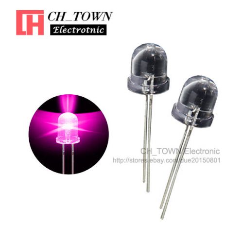 50pcs 10mm Led Diodes Pink Light Emitting Diode Water Clear Round top