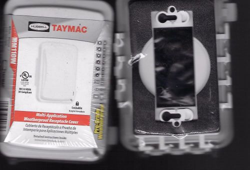 TWO Taymac MM110W Weatherproof Single Outlet Outdoor Receptacle Cover 5/8&#034; White