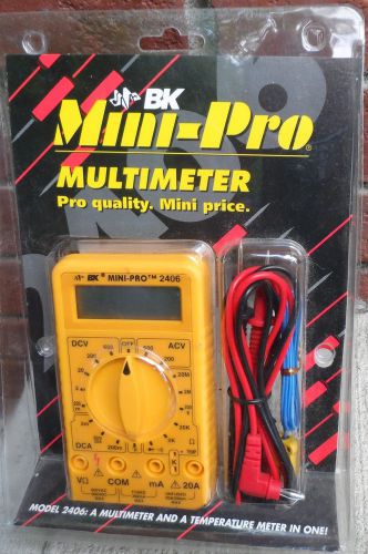 B+K Precision Mini-Pro Model 2406 Multimeter &amp; Temperature Meter NEW in Package