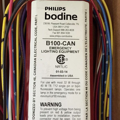 Philips Bodine B100 Emergency Lighting Ballast/Battery NEW