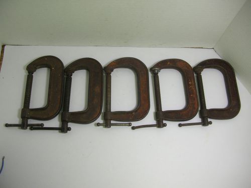 Five 5ct. 6&#039;&#039; Inch C-Clamps  USA MADE Forged raw iron
