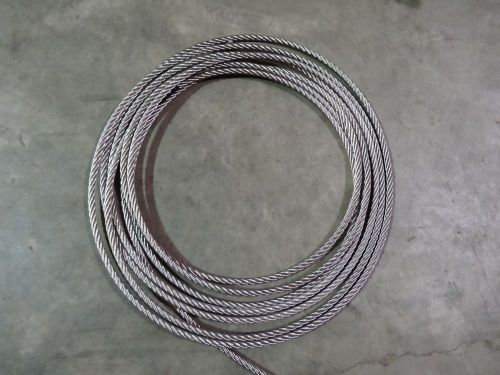 29&#039; new 5/16&#034; 316 stainless steel ss wire rope 7 x 19 new 316ss rigging for sale