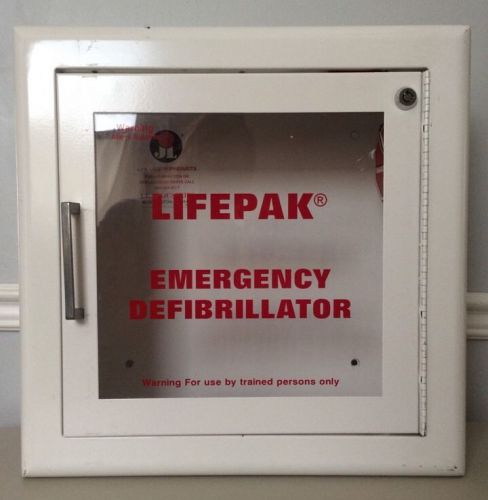 Physio control lifepak defibrillator aed cabinet w/ alarm - jl industries for sale