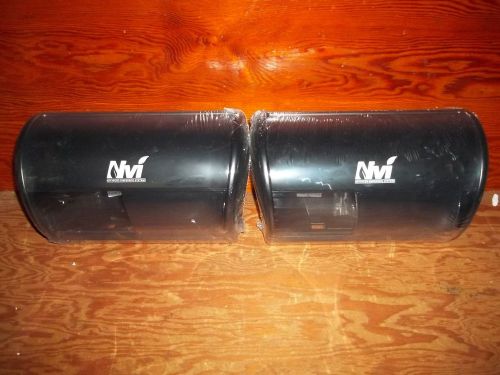 2 New NVI Toilet Paper Tissue Twin Dispensers Black With Keys Free Shipping!!!