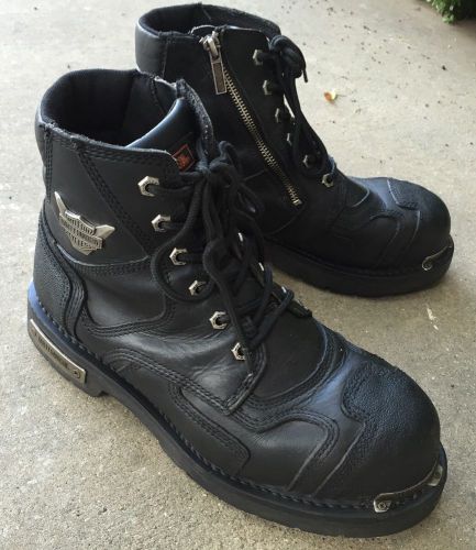 Men&#039;s Harley Davidson Steel Toe Black Lace Up/Zip Up Work/Motorcycle Boots 10