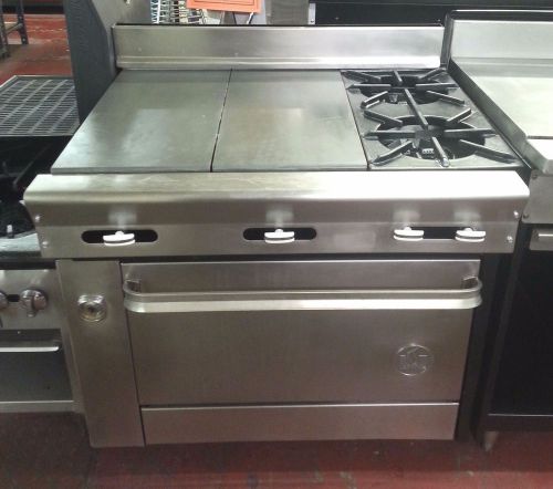 Jade pf22ht28a gas 2 open burner range w/ standard oven and hot plate for sale