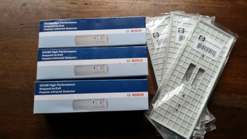 Three Bosch DS 160 REX Motion Detectors. New in box. Comes with 3 TP160 plates.