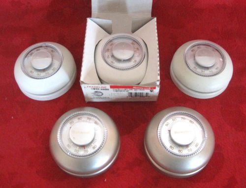 Lot of 5 Honeywell Brand Model T87F Round Thermostats * New &amp; Used
