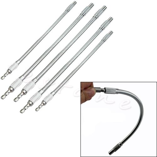 1/4&#034; silver hex flex flexible hose screwdriver extension bit holder adapter 30cm for sale