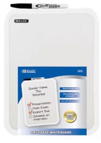 BAZIC 8.5 X 11 Inches Small Dry Erase Board With Marker Note Study Class Student