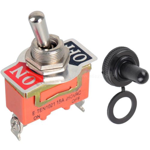 New orange heavy duty spst 2 terminal on/off toggle switch &amp; waterproof cap fhcg for sale