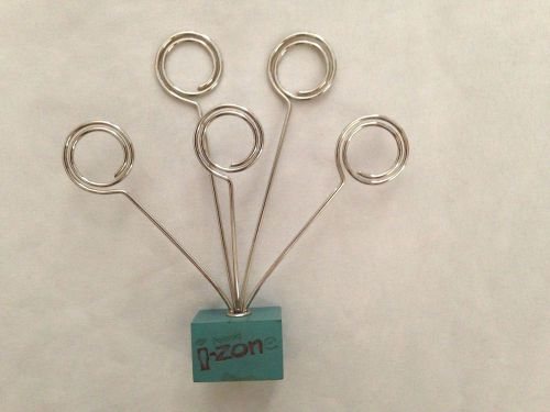 Silvertone 5&#034; Metal Paper Clip Document Holder with Five Clips