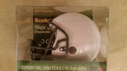 White Football Helmet 3M Scotch Magic Tape Dispenser NEW