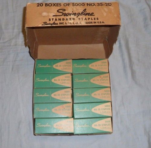 Vintage Swingline Staples No. 35 - 2D  47 Boxes of 5000 Double Drawer RARE