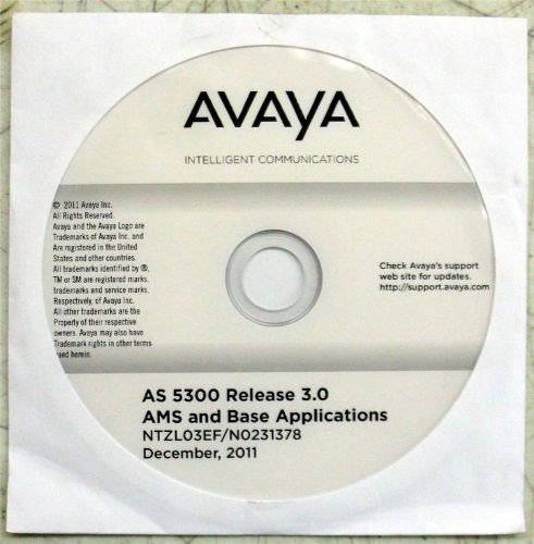 Avaya NTZL03EF AS 5300 Rls 3.0 MAS Base and Applications CD