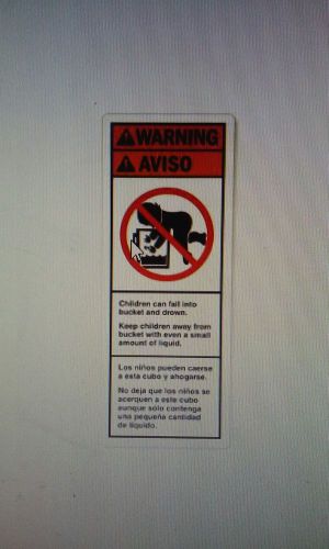 Warning Baby in the Bucket Vinyl Labels, 2.75&#034; x 7&#034;, PACK OF 100