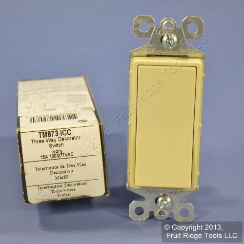 Pass &amp; seymour ivory decorator rocker wall light switch 3-way 15a tm873-i boxed for sale