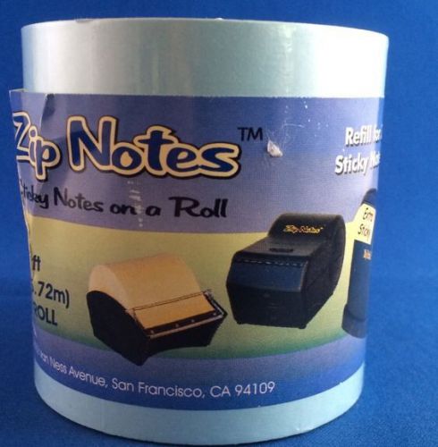 ZIP NOTES Sticky Notes On A Roll Refill Blue 3&#034;x150&#034; Factory Sealed