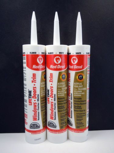 Red Devil 0856PR Lifetime Pro Adhesive Sealant, White, 10.1 Oz. 3 PACK