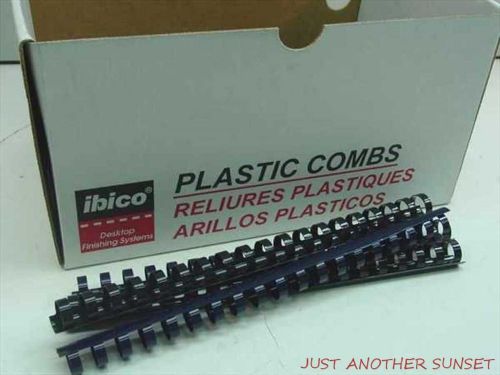 Ibico Binding Combs Surplus 1/4&#034; Navy Blue Plastic 19 Loops Box of 100 NEW