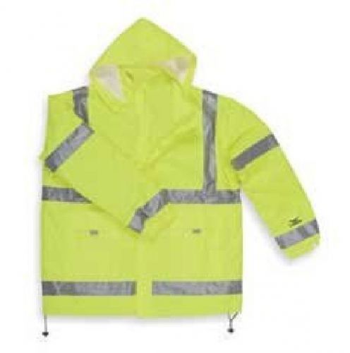 Condor Unisex Hi-Visibility Yellow/Green Rain Jacket, L, w/ Hood |QJ1| RL