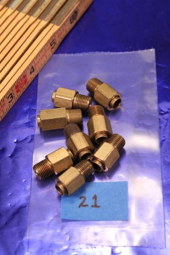 Lot of Eight Mini Brass air Adapters with Push-on End