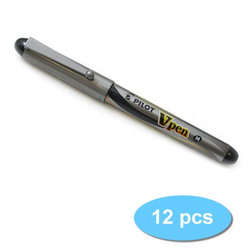 GENUINE Pilot SVP-4M Vpen Disposable Fountain Pen (12pcs) - Black Ink FREE SHIP