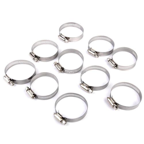 10x Adjustable Fuel Petrol Pipe HoseClips Stainless Spring Clamps 38-57mm