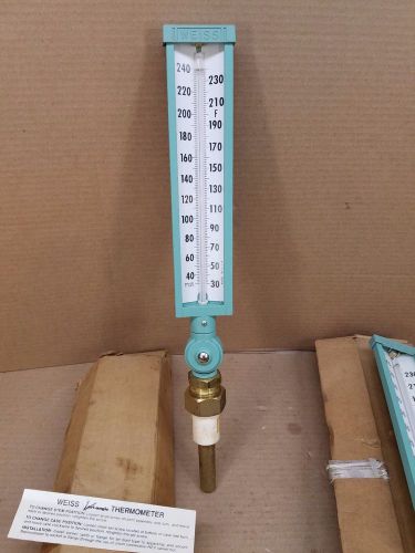 Weiss Adjustable Angle Thermometer 3.5&#034; Stem 30-240 F With E35 Thermowell 9VU35