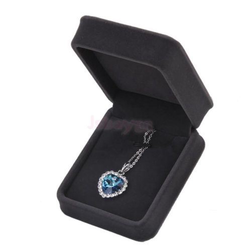 Deluxe velvet necklace pendant earring presentation jewelry gift box holder for sale