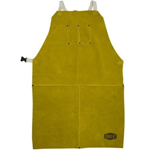 Ironcat 7010 heat resistant leather apron 24&#034; width x 42&#034; height tan for sale