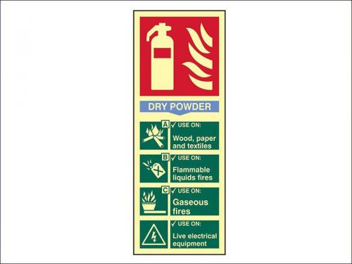 Scan - fire extinguisher composite - dry powder - photoluminescent 75 x 200mm for sale