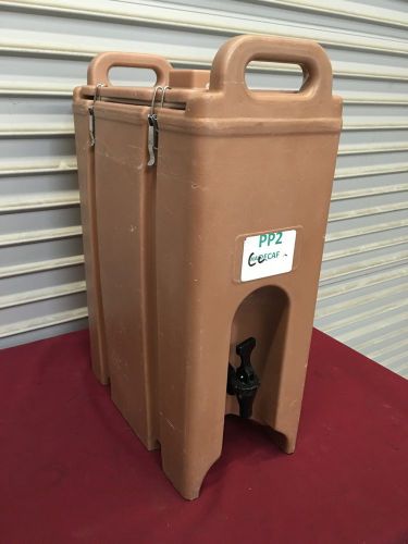 5 Gallon Cambro Insulated Drink Dispenser LCD 500 #5119 Tan NSF Catering Hot