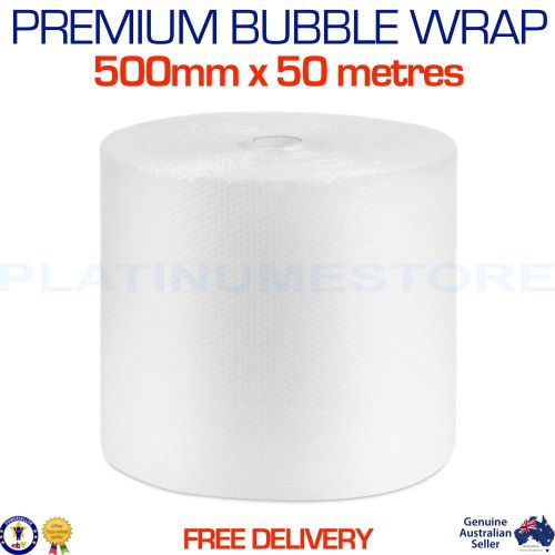 500mm x 50M Metres Bubble Wrap Roll Bubblewrap Clear 10mm Bubbles FREE POST