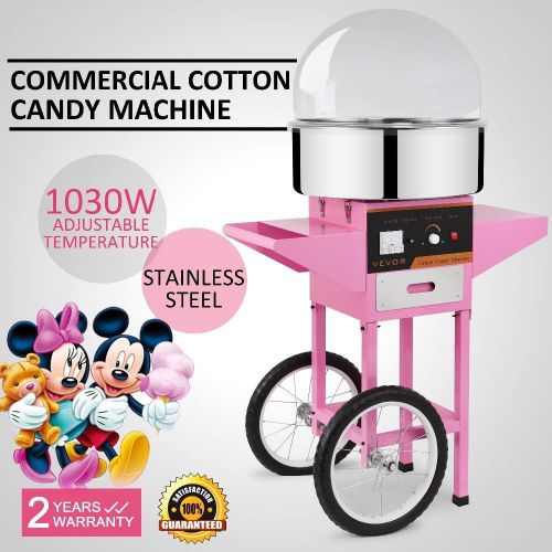 Electric commercial cotton candy machine / floss maker pink vevoe best price w/c for sale