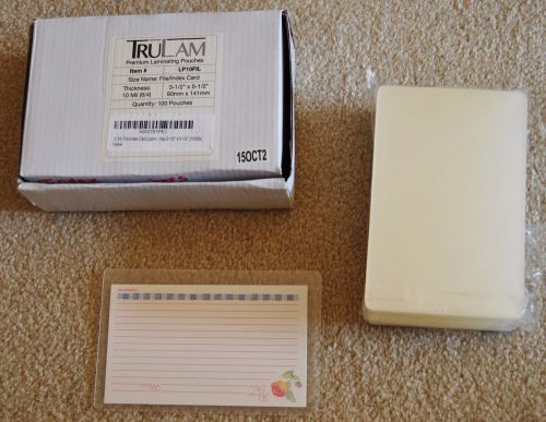 TRU-LAM 10mil 100 Laminating Pouches  3-1/2&#034; x 5-1/2&#034; for index card or photos