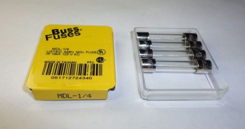 BOX OF 4 NOS TYPE 3AG  BUSSMANN  MDL 1/4 AMP (250ma) SLOW BLOWING FUSES 250V