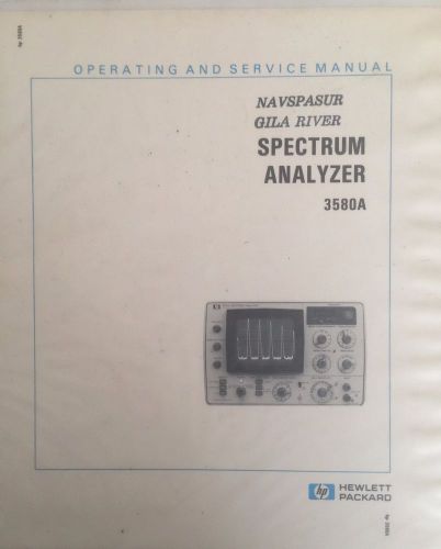 HEWLETT PACKARD 3580A OPERATING AND SERVICE MANUAL