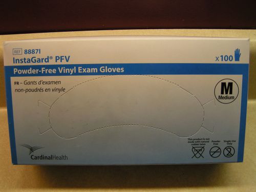NEW InstaGard Box of 100 Medium M Powder-Free Vinyl Exam Gloves REF 88871