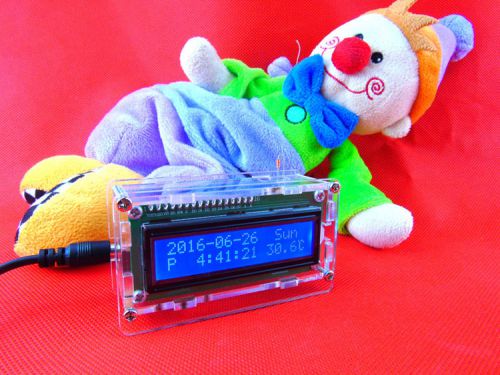 LCD 1602 Digital Electronic Clock DIY Kit Temperature Time Calendar Display