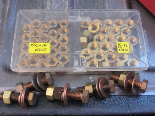 7/16 and 1/2&#034; brass nuts and bolts l@@k for sale