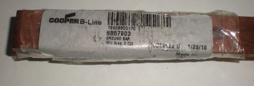 Electrical cooper b line sb57903 ground bar &amp; splice plate 3/4&#034; x 19&#034; x 3/16&#034; for sale